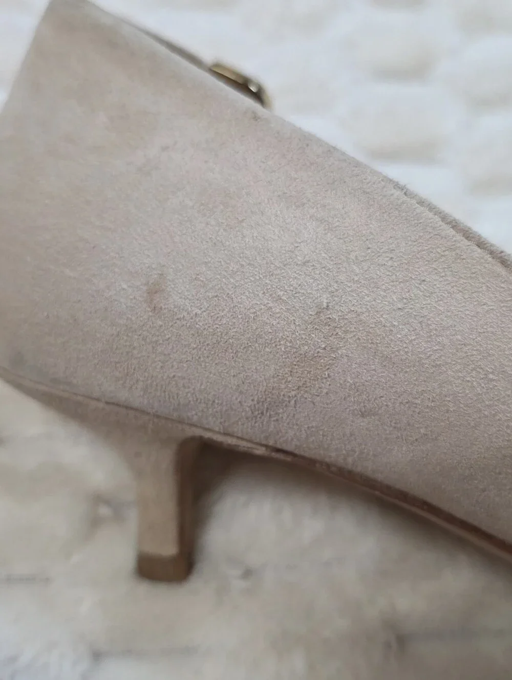 TORY BURCH Nude Elizabeth Suede Leather Pointed Toe Kitten Heel Pumps